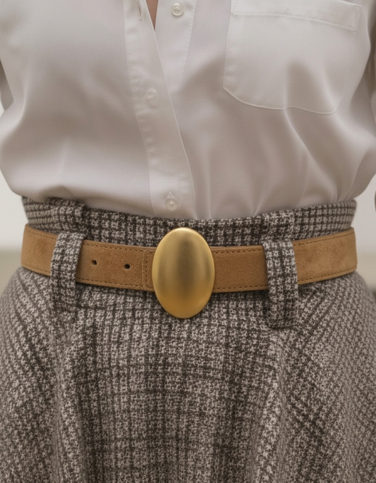 Suede strap with Vertical Oval Buckle