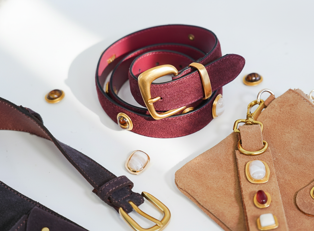 Suede Gemstone Belt