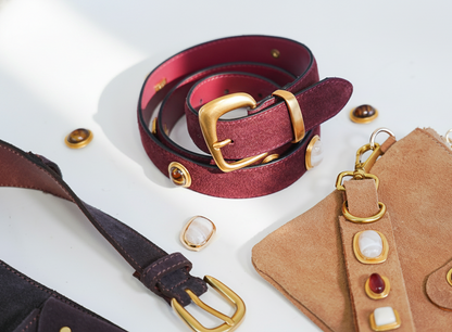Suede Gemstone Belt
