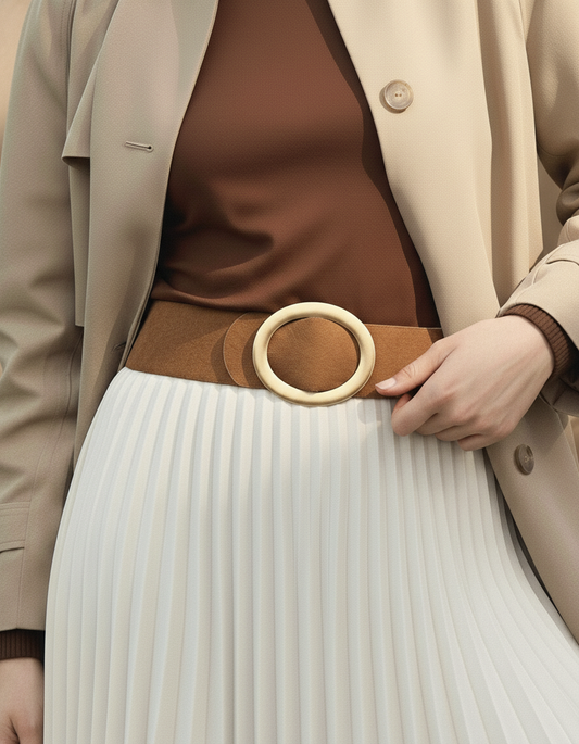 Soft Suede Wrap Belt with Buckle