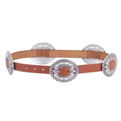 5192-TAN-S 5192 - Western Concho Leather Belt - Wholesale Belt - Most Wanted USA
