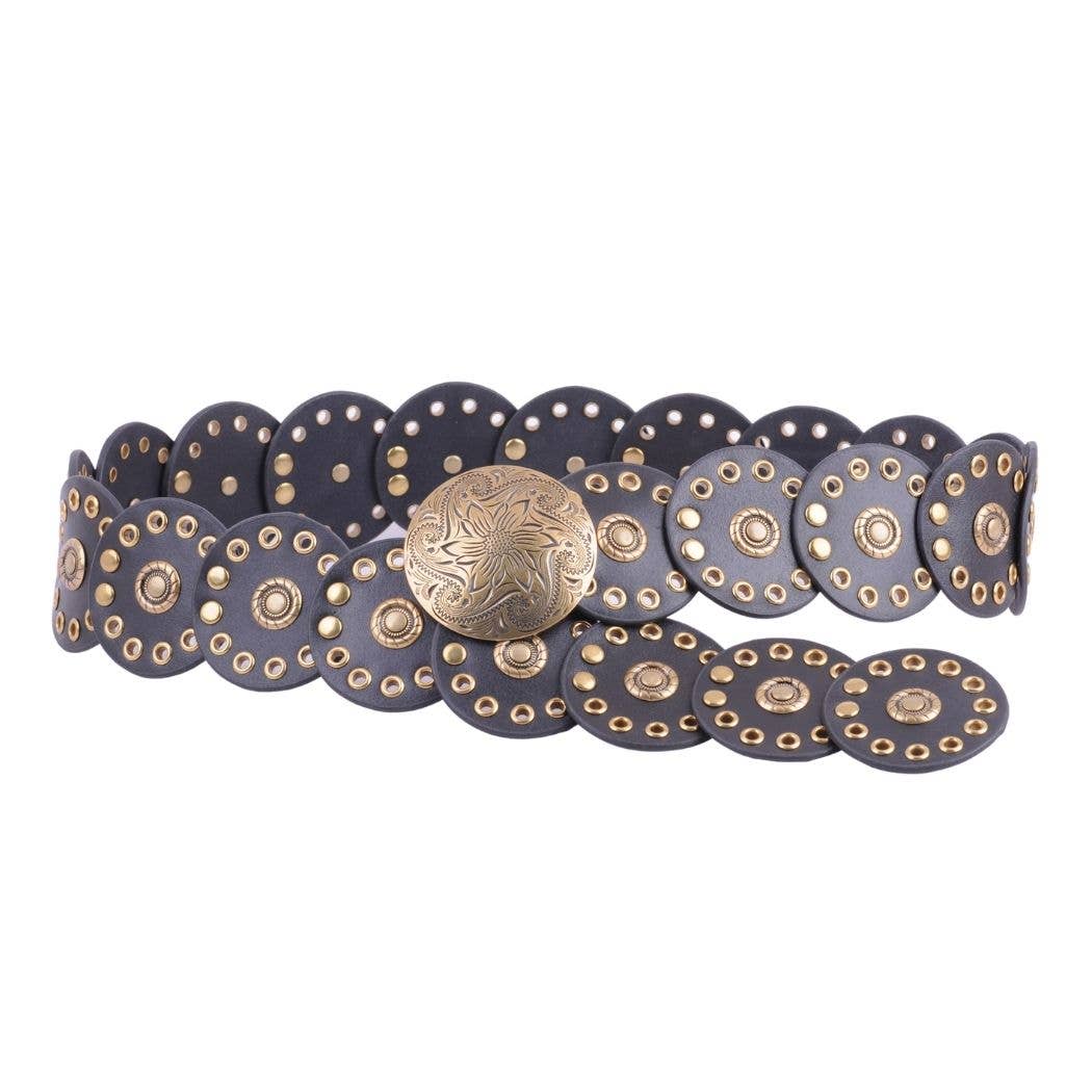 5193-BLACK-SM 5193 - Western Arrow Circle Belt - Wholesale Belt - Most Wanted USA