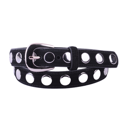Suede Belt with Wide Studs - Ships October 27th