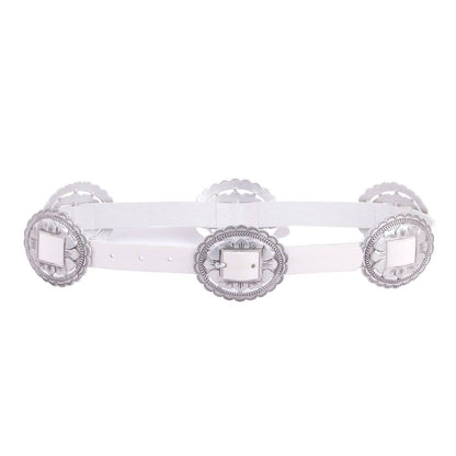 5192-BONE-S 5192 - Western Concho Leather Belt - Wholesale Belt - Most Wanted USA