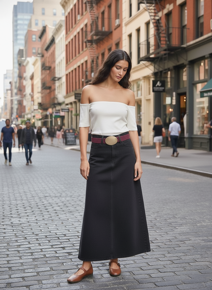 Suede strap with Horizontal Oval Buckle