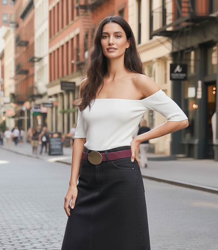 Suede strap with Horizontal Oval Buckle