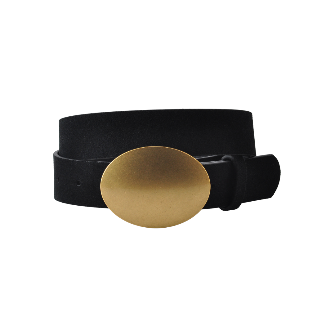 Suede strap with Horizontal Oval Buckle