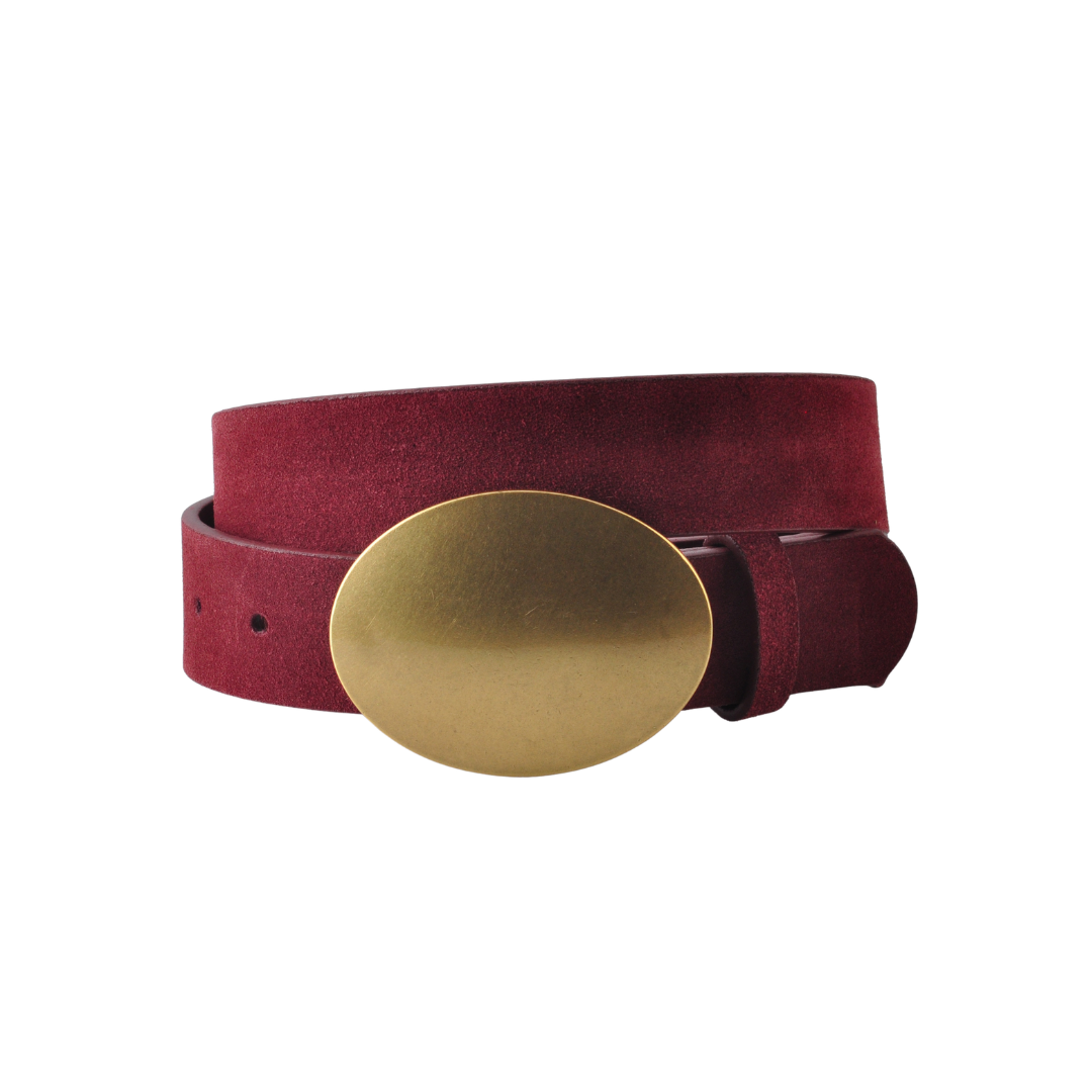 Suede strap with Horizontal Oval Buckle