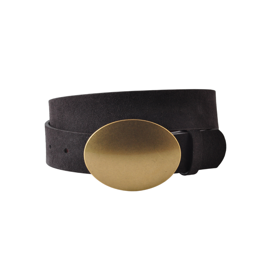 Suede strap with Horizontal Oval Buckle