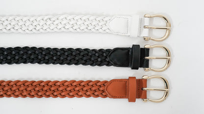Classic Braided Equestrian Buckle Leather Belt