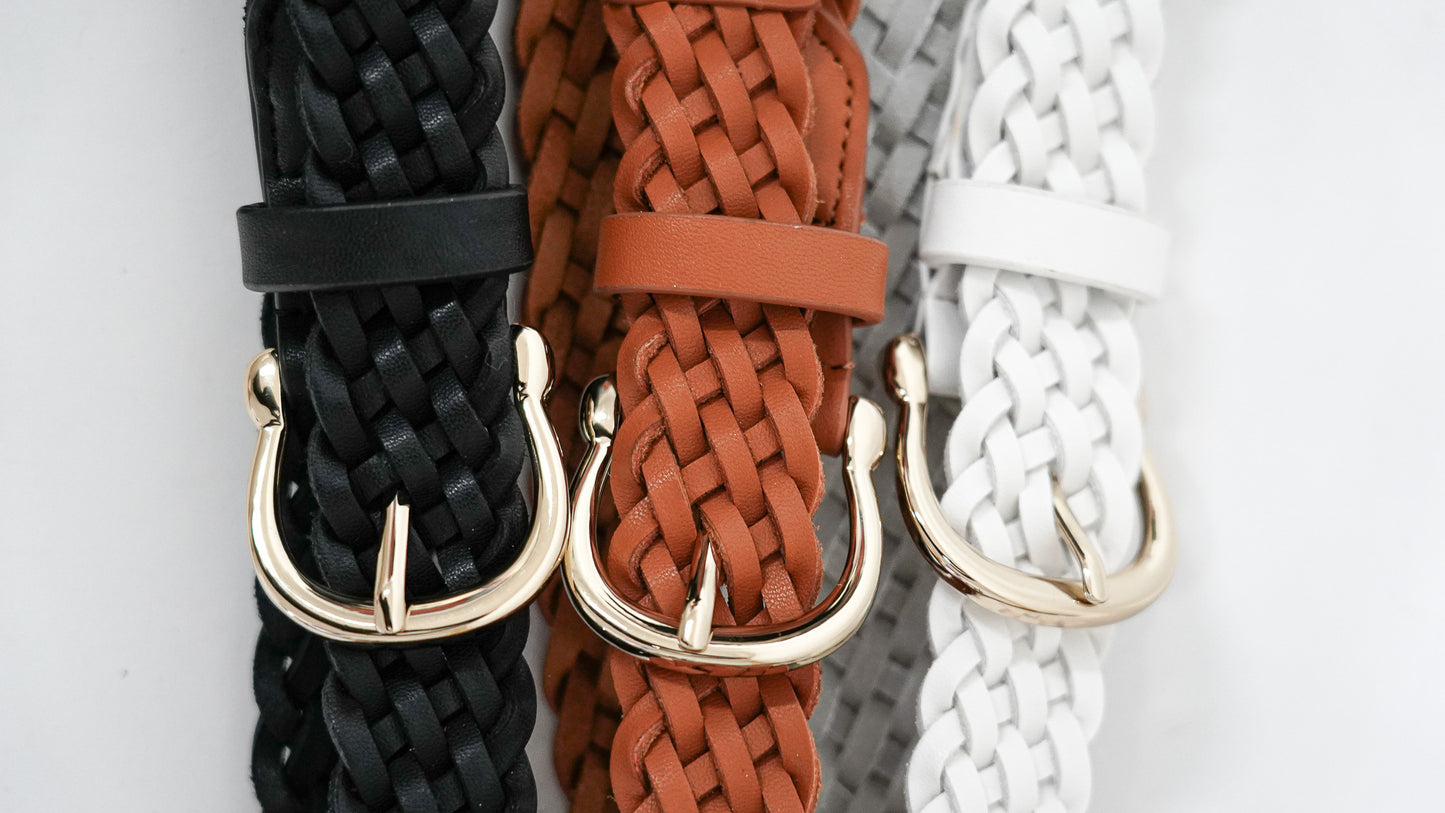 Classic Braided Equestrian Buckle Leather Belt