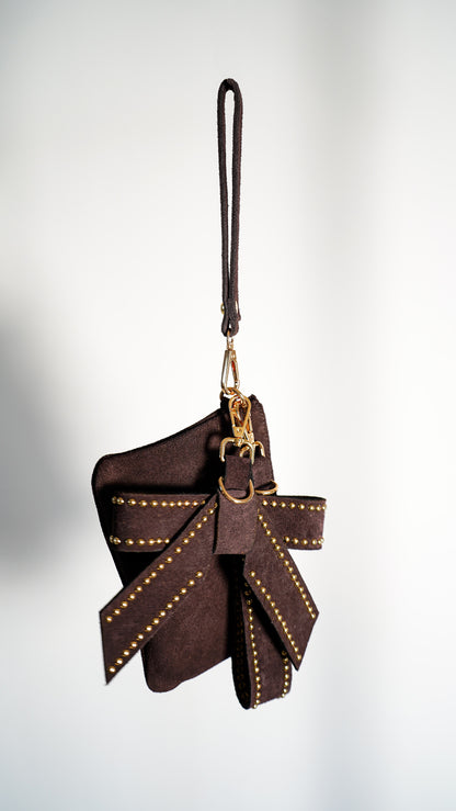 Suede Wristlet & Bow Hang-Off Set of 2 - Ships September 29th