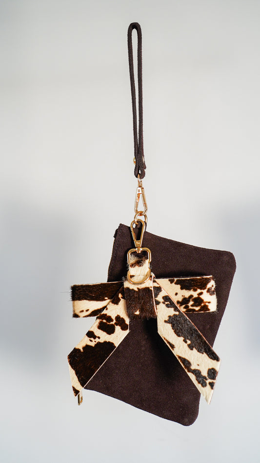 Suede Wristlet & Bow Hang-Off Set of 2 - Ships September 29th