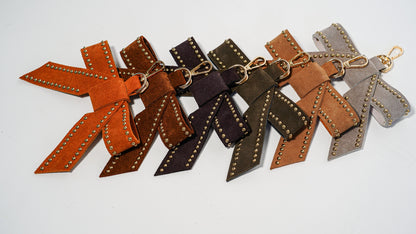 Studded Suede Bow Hang-Off - Ships September 29th