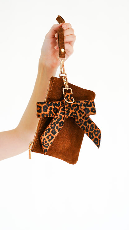 Suede Wristlet & Bow Hang-Off Set of 2 - Ships September 29th