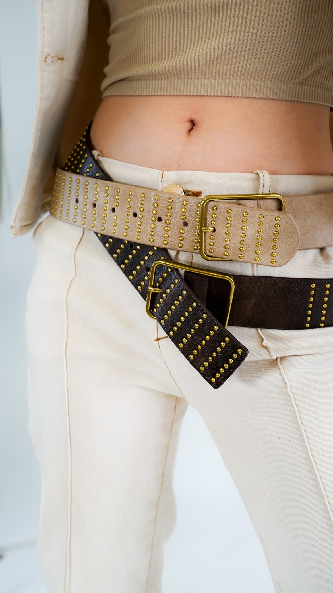 5284 - Stud Covered Leather Belt - Ships July 21st