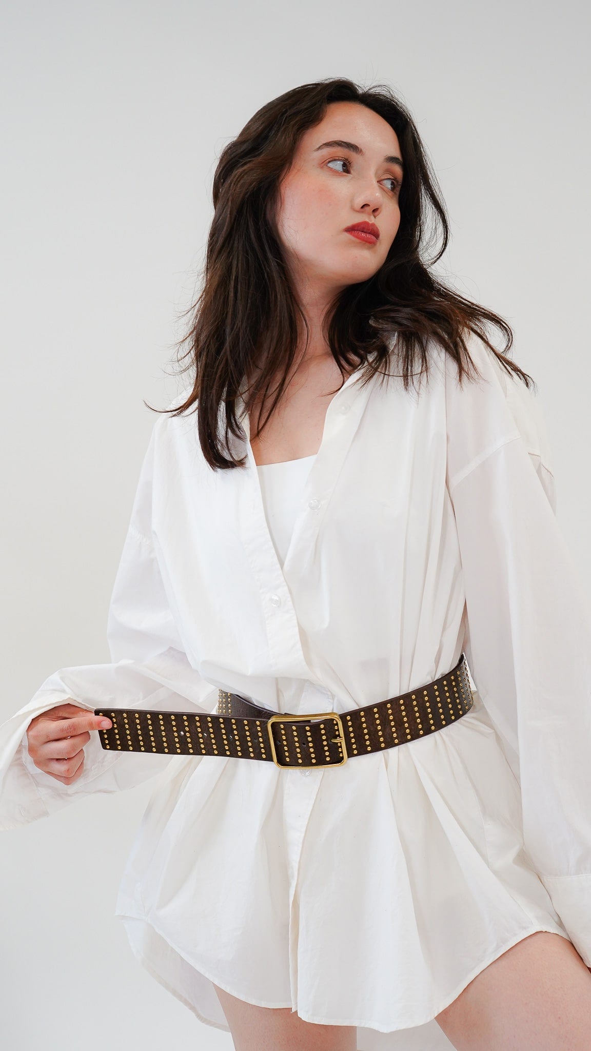 Stud Covered Leather Belt