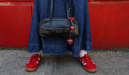 Polka Dot Bow and Heart Bag Charm
