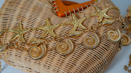 Gold Spiral Seashell Chain Belt