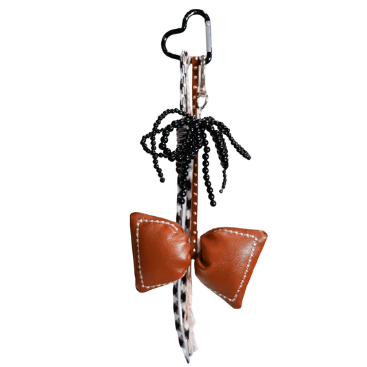 Puffy Bow + Bead Hang-Off Bag Charm