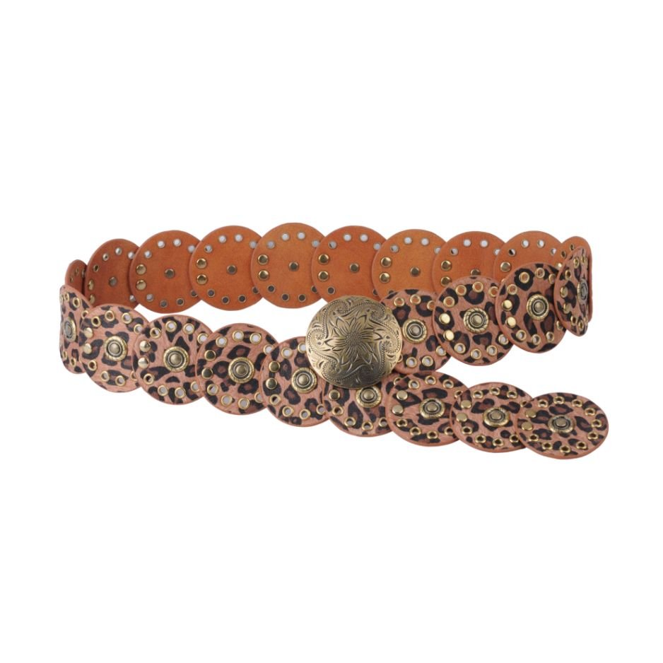 Leather Circle Caterpillar Belt