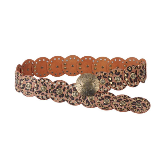 Leather Circle Caterpillar Belt