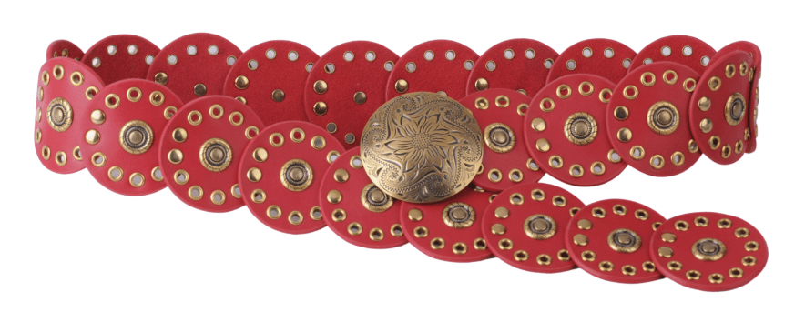 Leather Circle Caterpillar Belt