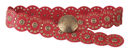 Leather Circle Caterpillar Belt