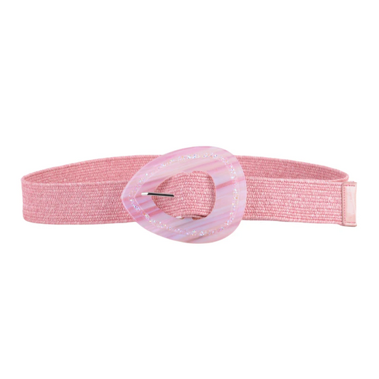 Irregular Colored Resin Buckle Stretch Belt