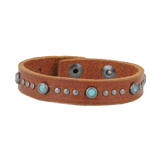 2154 - Skinny Turquoise and Studs Bracelet
