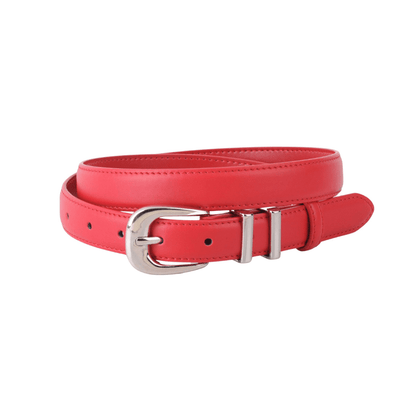 Leather Belt with Metal Strap Holders
