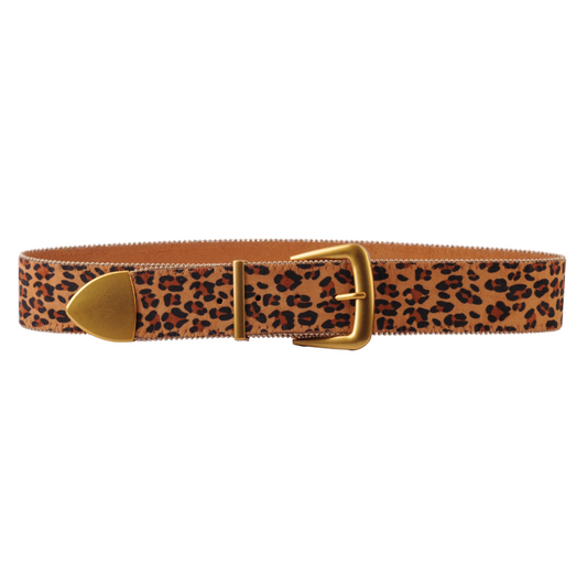 Zipper Lined Leopard Print Belt - Ships October 27th