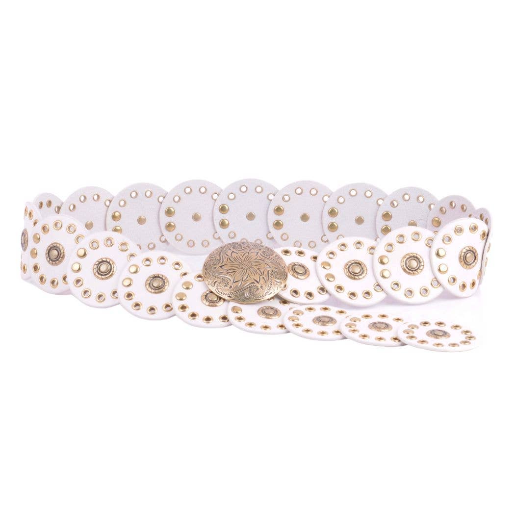 5193-BONE-SM 5193 - Western Arrow Circle Belt - Wholesale Belt - Most Wanted USA