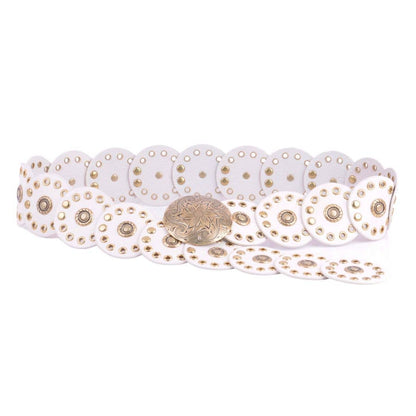 5193-BONE-SM 5193 - Western Arrow Circle Belt - Wholesale Belt - Most Wanted USA