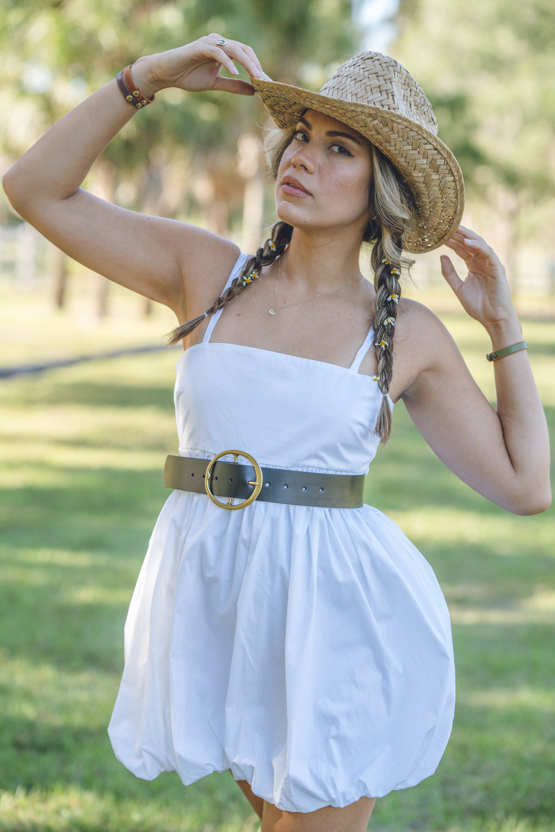 5077 - Classic Wide Genuine Leather Round Buckle Belt - Wholesale Belt - Most Wanted USA