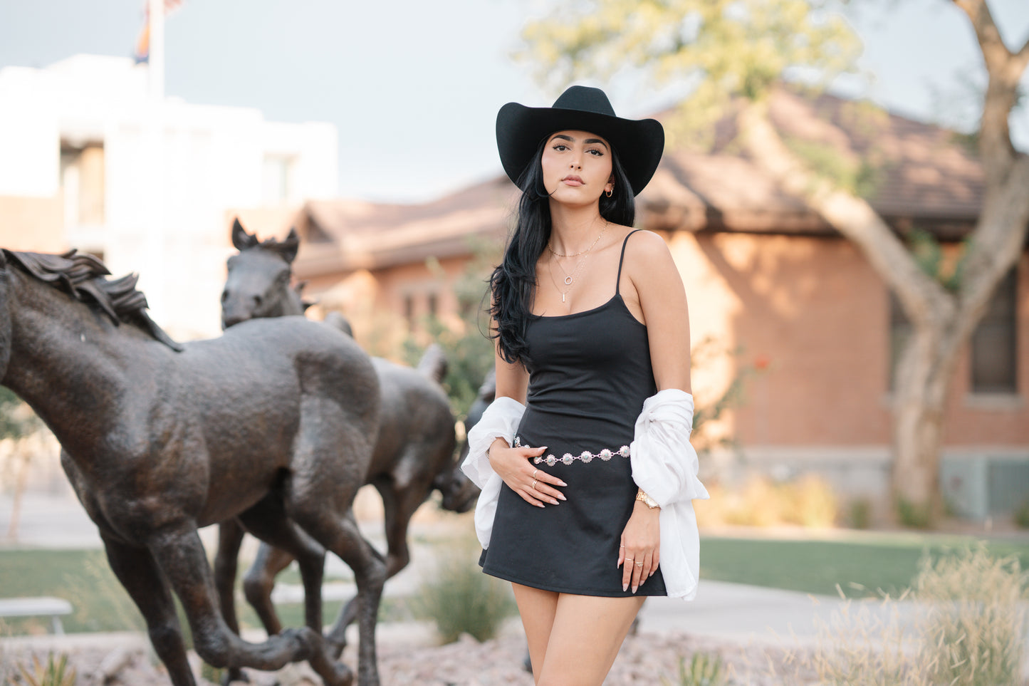 Mini Floral Turquoise Chain Belt
