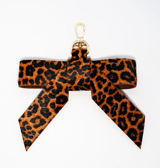 Leather & Calf Hair Bow Hang-Off - Ships September 29th
