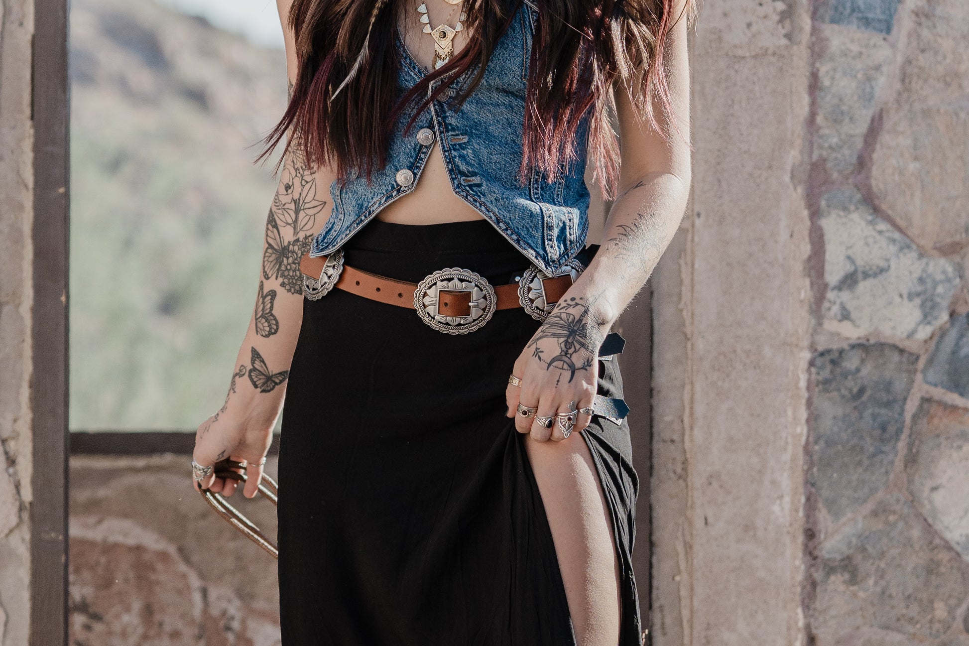 5192 - Western Concho Leather Belt - Wholesale Belt - Most Wanted USA