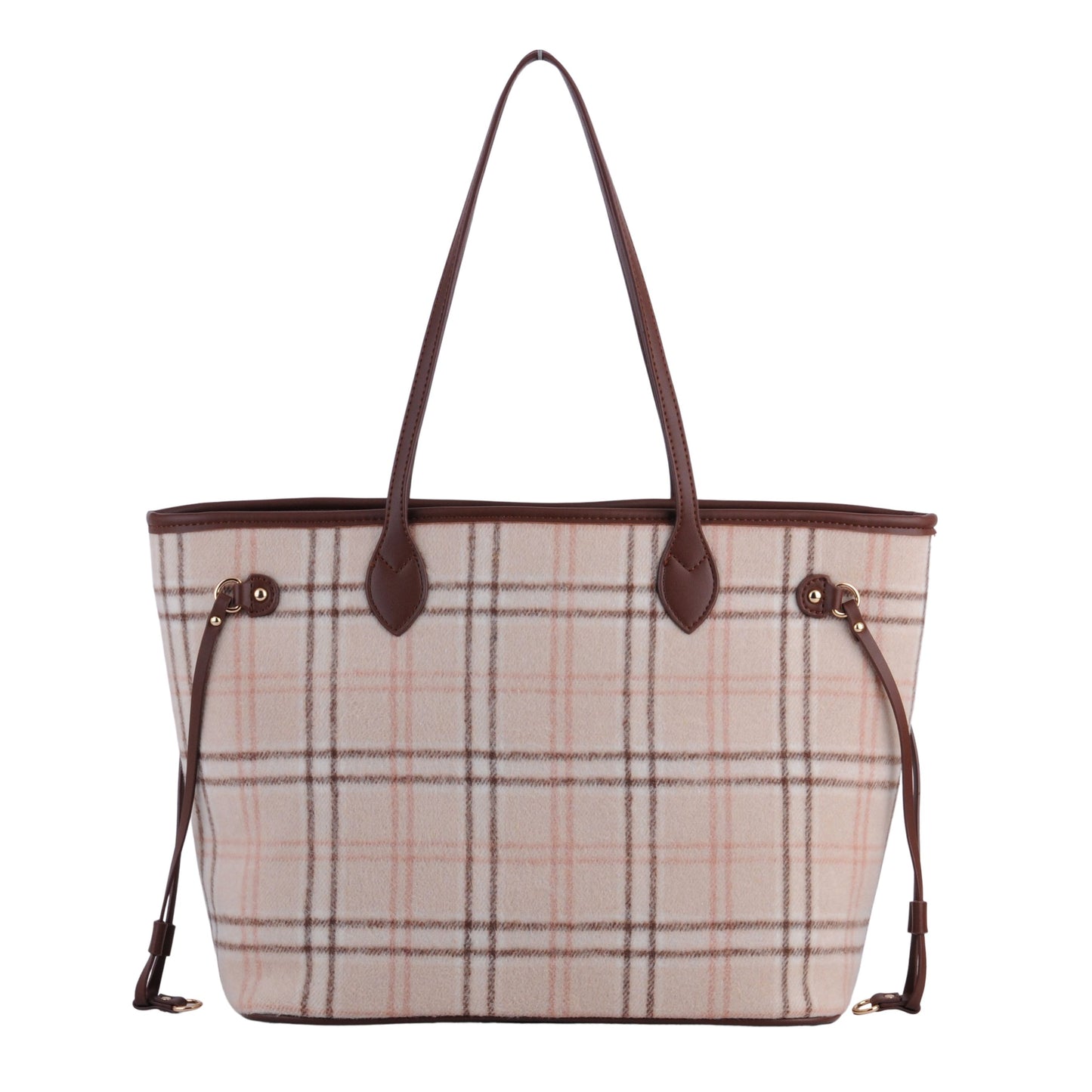 1375 - Royal Stewart Plaid Large Tote With Matching Pouch - Wholesale Handbag - Most Wanted USA