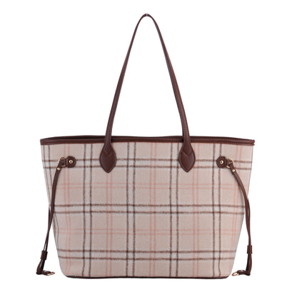 1375 - Royal Stewart Plaid Large Tote With Matching Pouch - Wholesale Handbag - Most Wanted USA