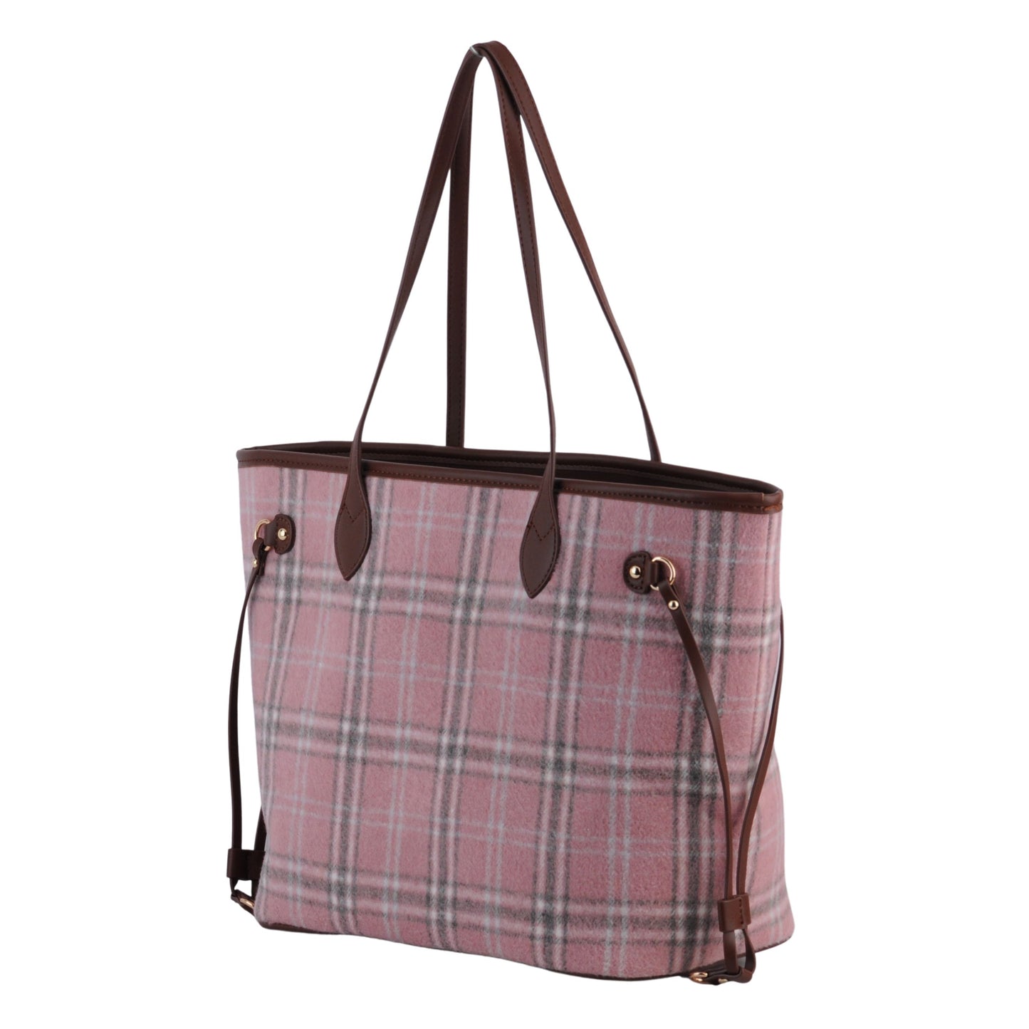 1375 - Royal Stewart Plaid Large Tote With Matching Pouch - Wholesale Handbag - Most Wanted USA