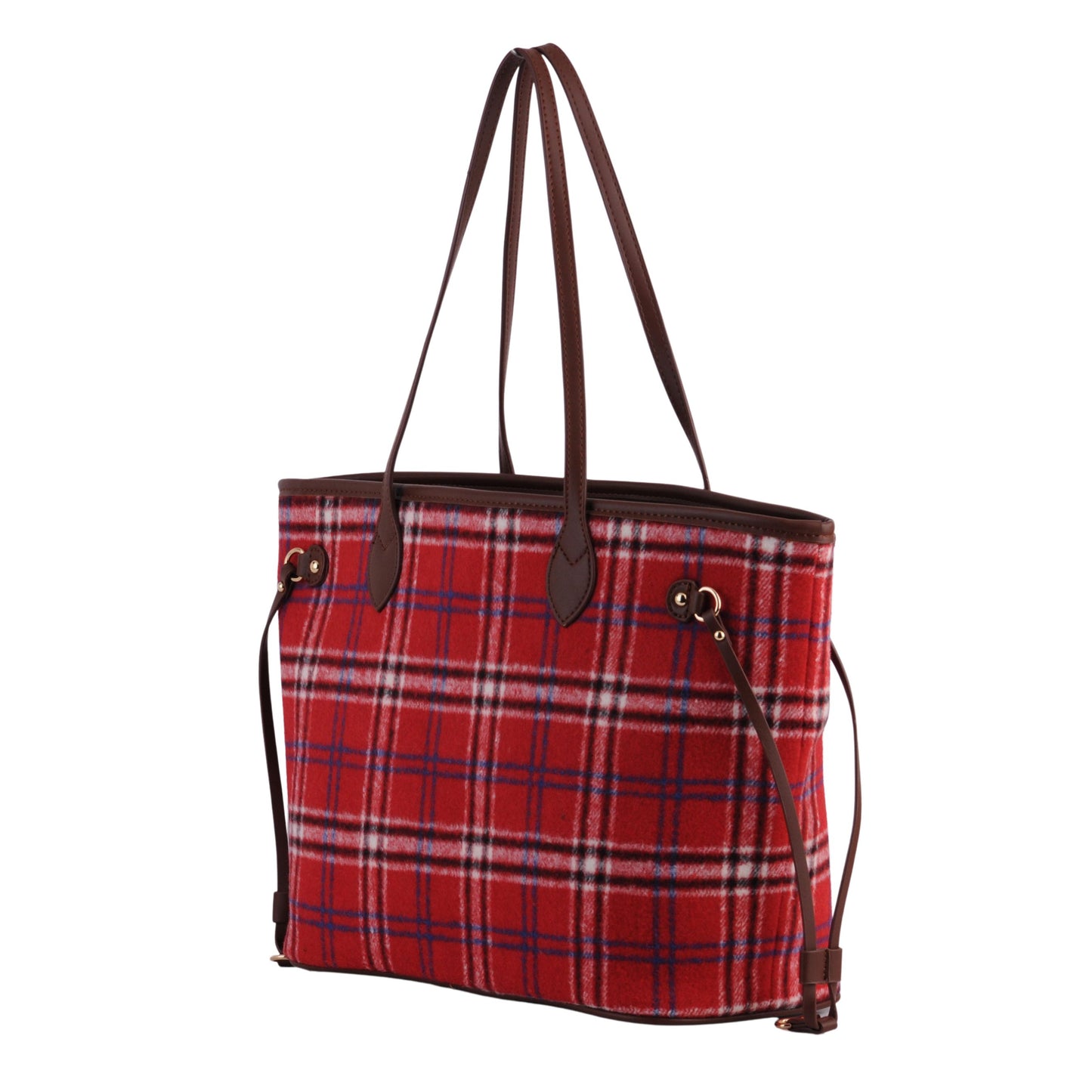 1375 - Royal Stewart Plaid Large Tote With Matching Pouch - Wholesale Handbag - Most Wanted USA