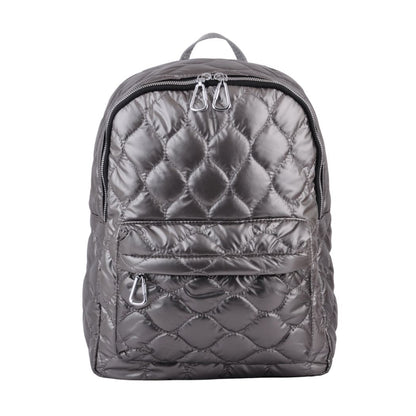 1461-PEWTER 1461 - Quilted Metallic Chrome Mini Backpack - Wholesale Handbag - Most Wanted USA