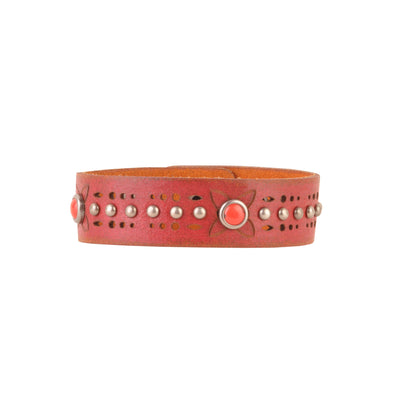 2002-RED 2002 - Embellished Slim Strip Bracelet - Wholesale Bracelet - Most Wanted USA