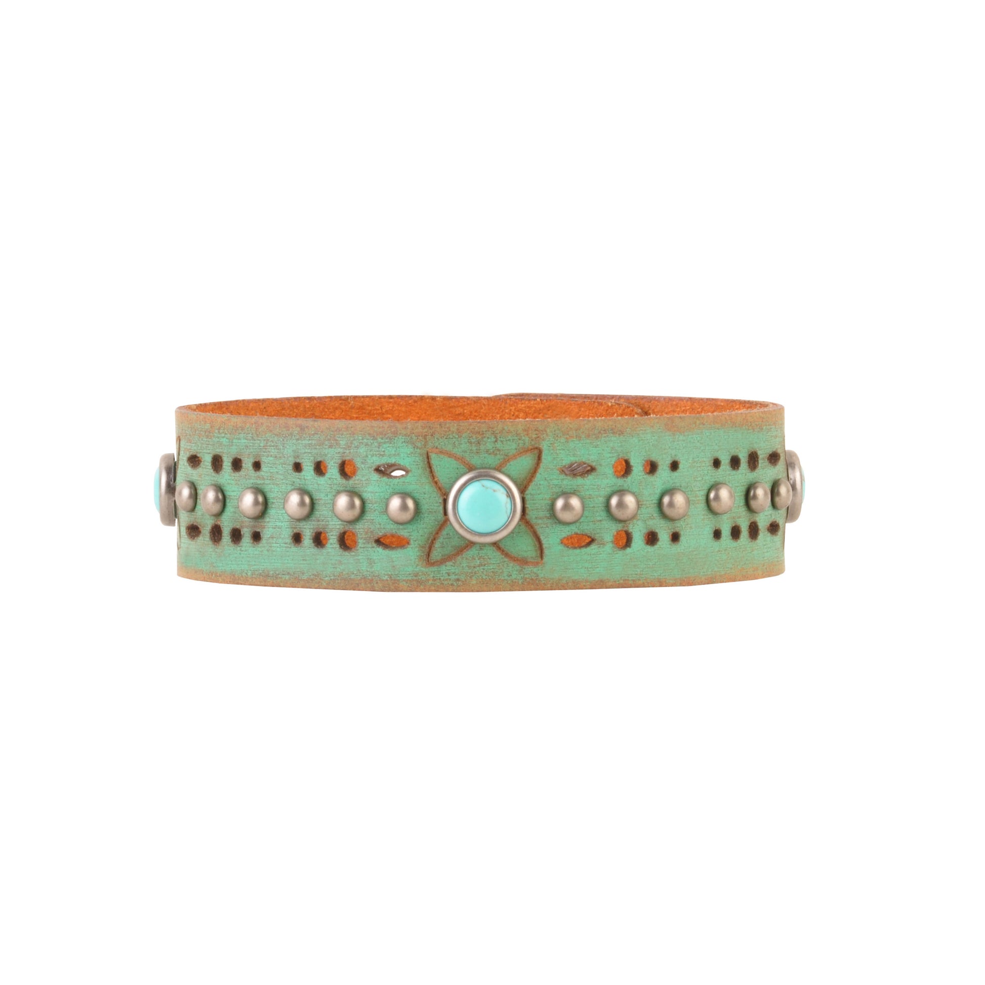 2002-TURQUOISE 2002 - Embellished Slim Strip Bracelet - Wholesale Bracelet - Most Wanted USA