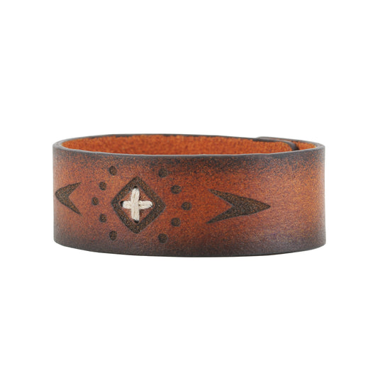2034-BROWN 2034 - Boho Stitched Cuff - Wholesale Bracelet - Most Wanted USA