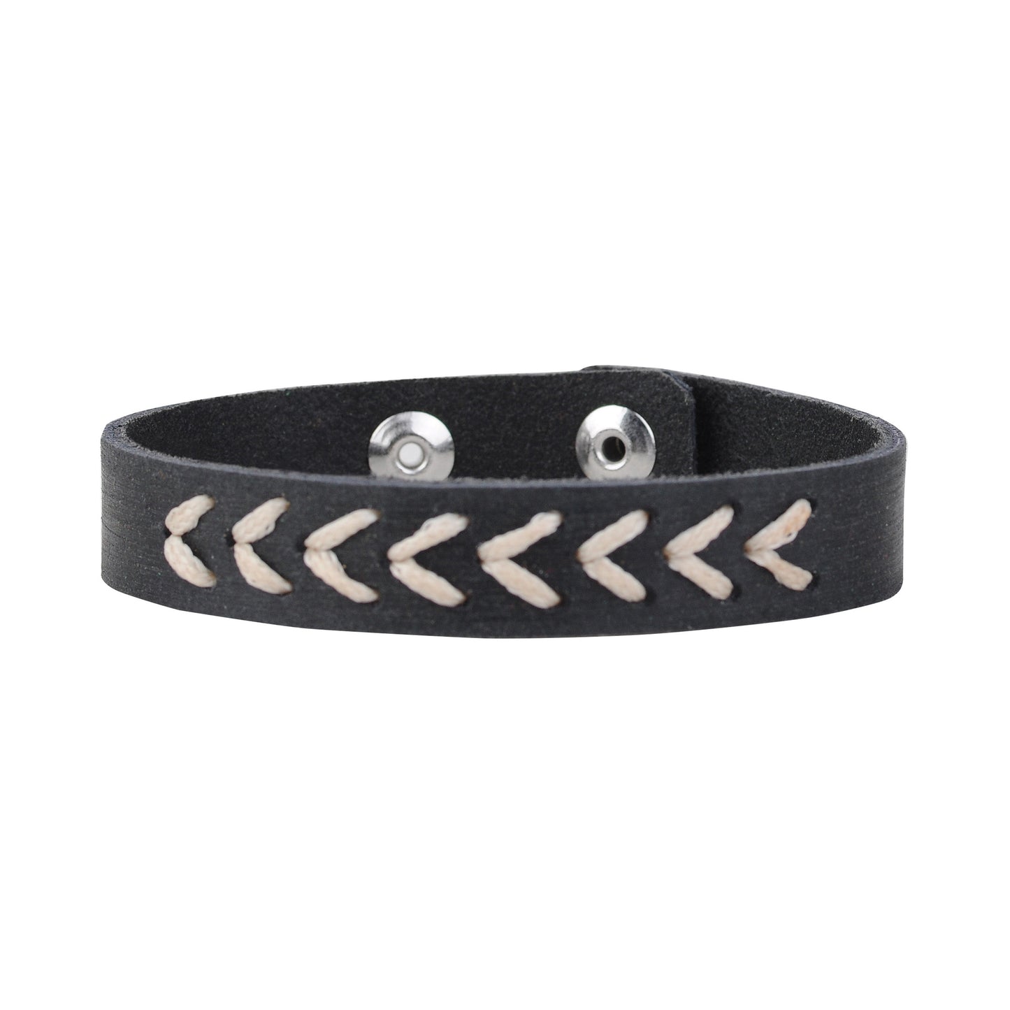 2036-BLACK 2036 - Skinny Hand Stitched Bracelet - Wholesale Bracelet - Most Wanted USA