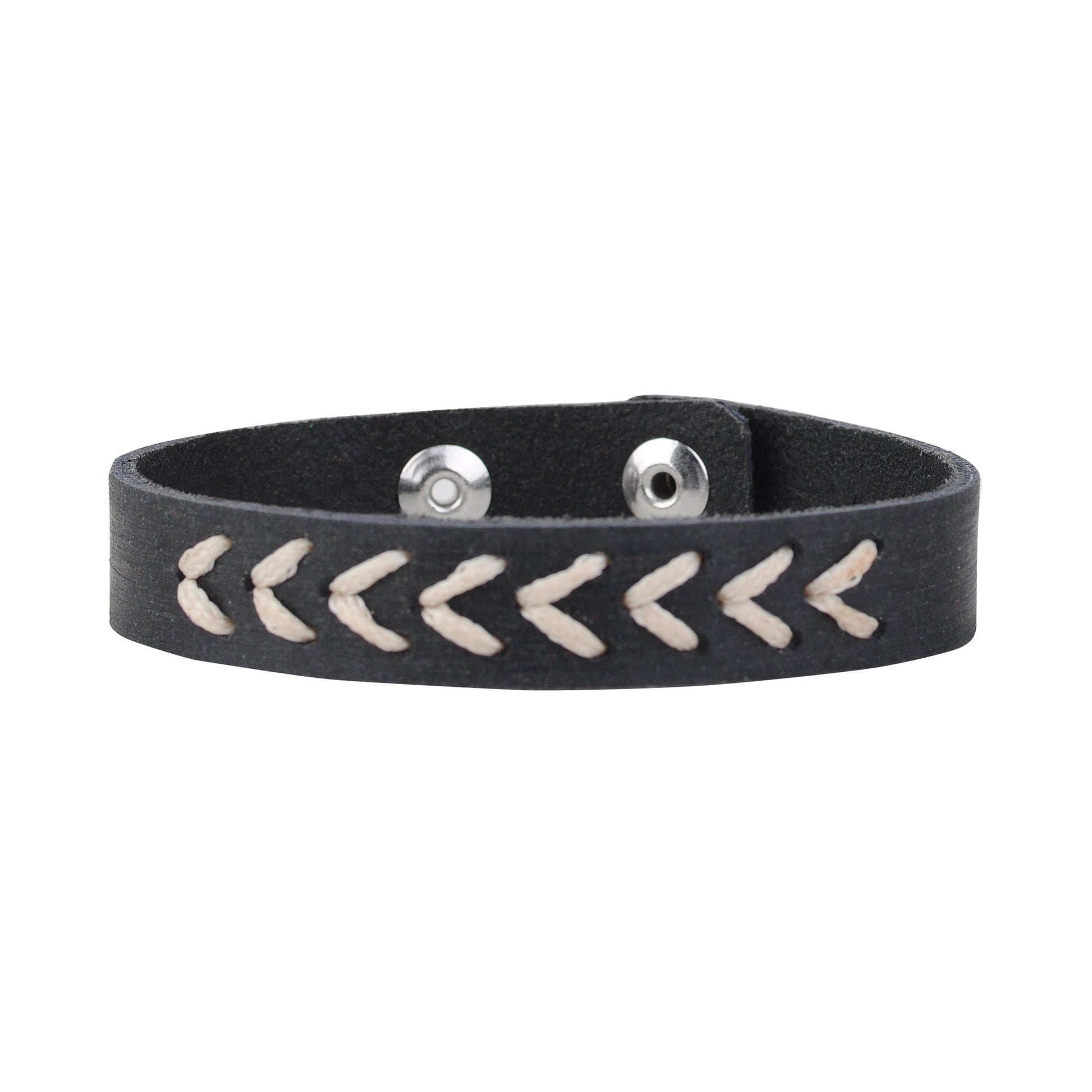 2036-BLACK 2036 - Skinny Hand Stitched Bracelet - Wholesale Bracelet - Most Wanted USA