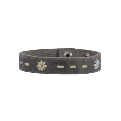 2050 - Floral Stitched Leather Bracelet