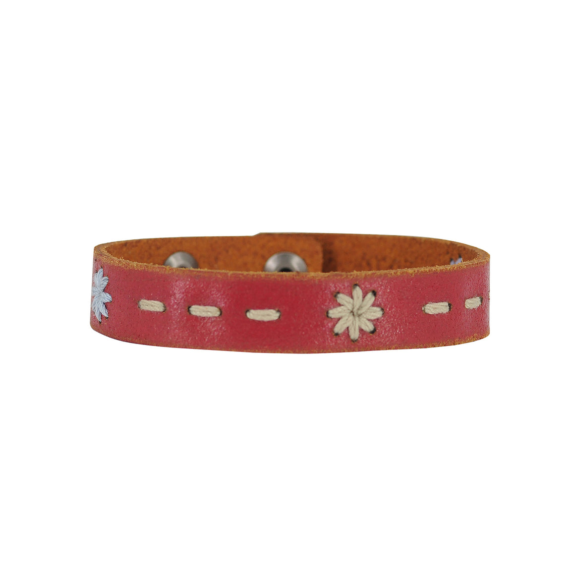 2050 - Floral Stitched Leather Bracelet